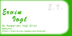 ervin vogl business card